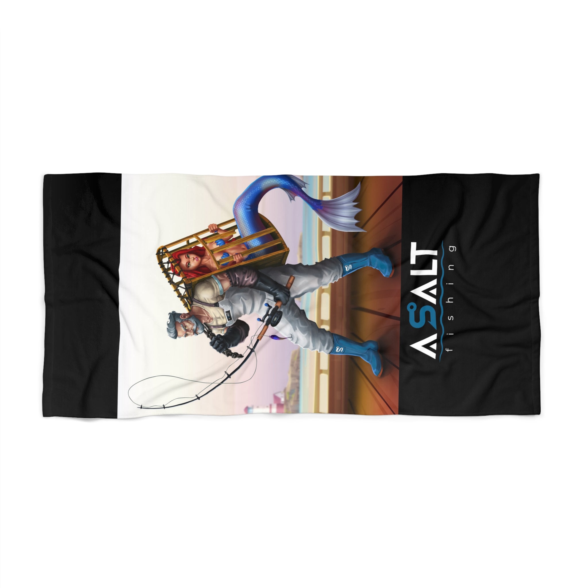 Fun Fishing Beach Towel - Vibrant Mermaid Design for Water Lovers