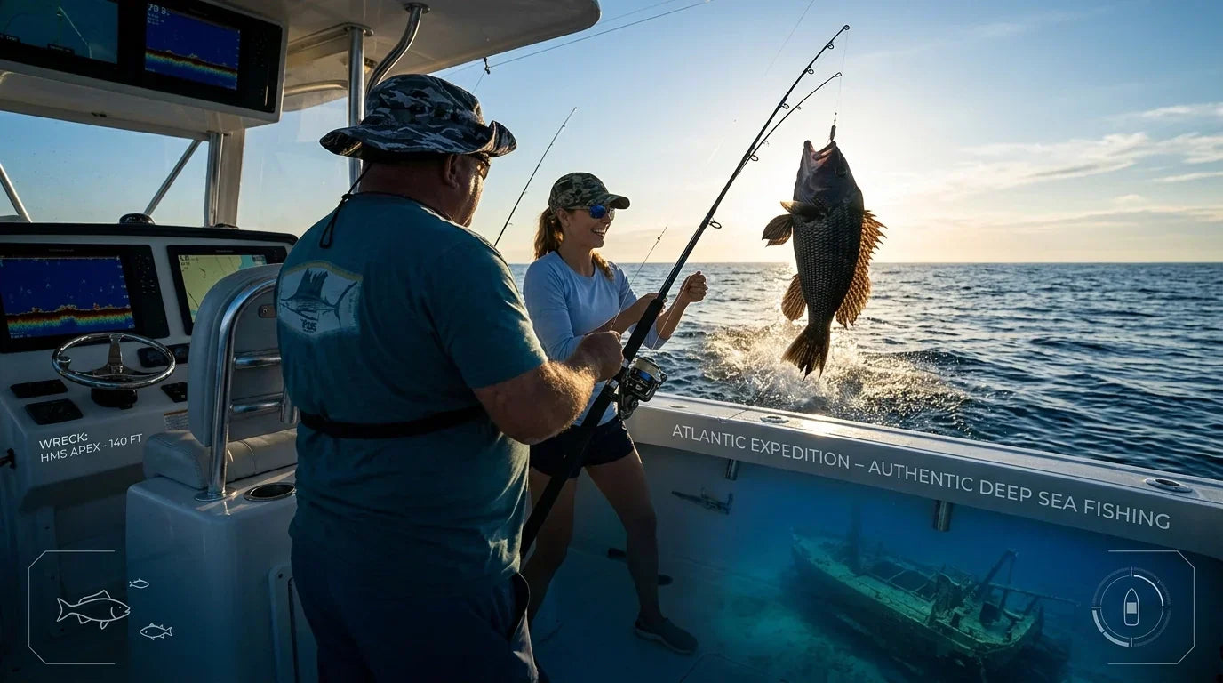 Black Sea Bass Fishing Hooked Up