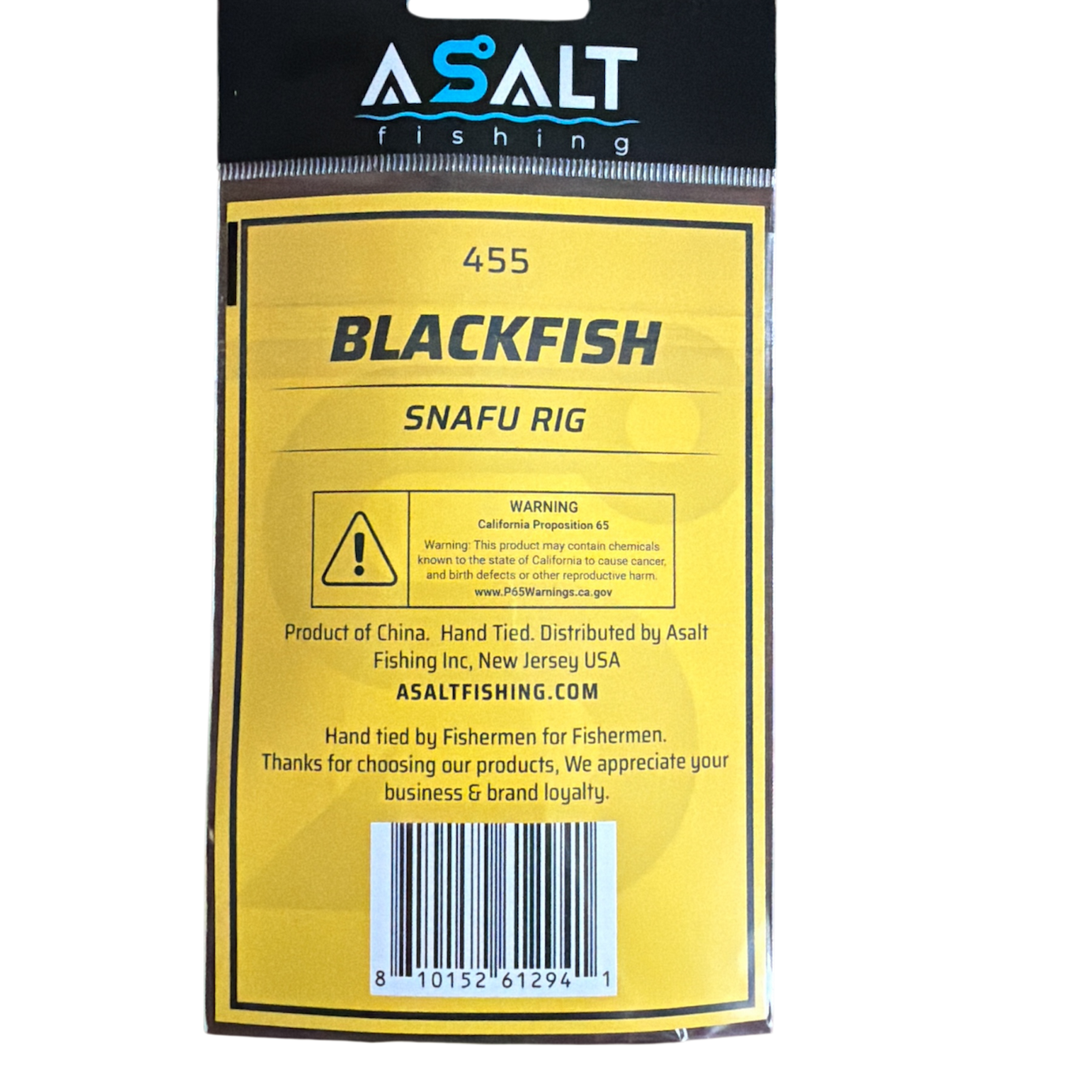 Asalt Fishing Blackfish Snafu Rig UPC Code