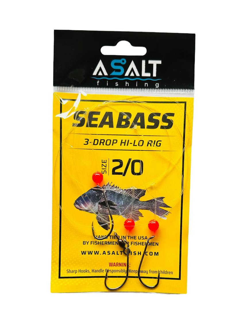 Sea Bass 3-Drop Hi-Lo Rig  Asalt fishing