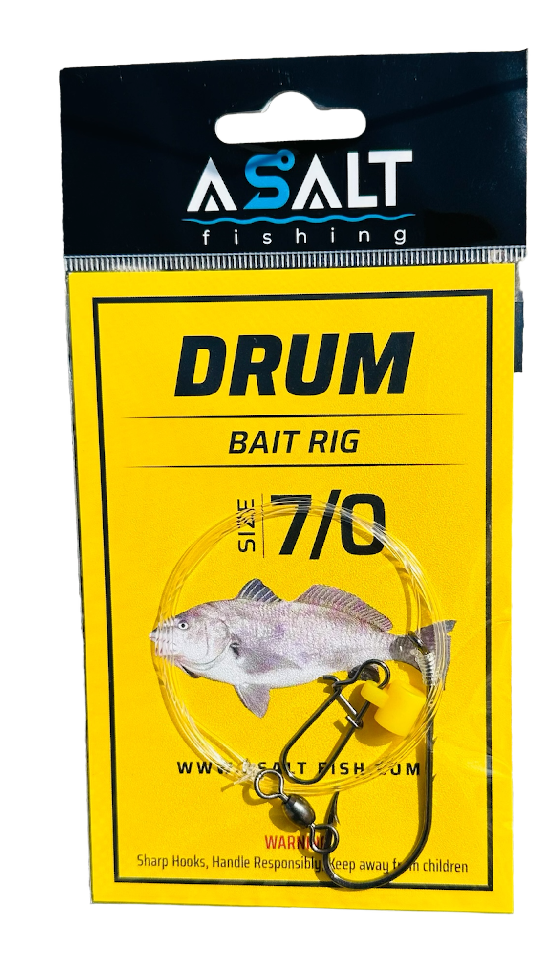 Pre-tied drum fishfinder rig with 7/0 hook and sinker slider for red drum and surf fishing — Asalt Fishing