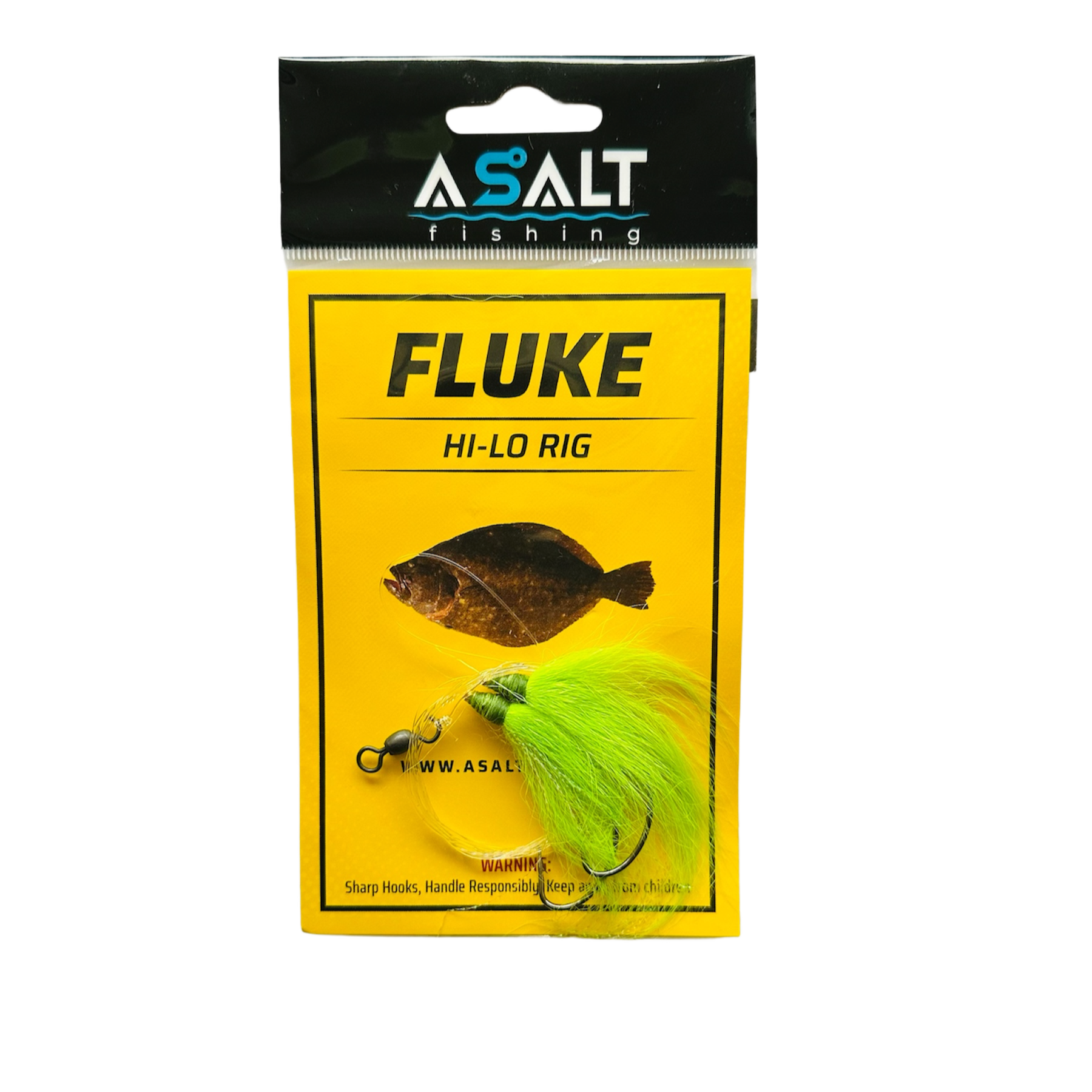 Asalt Fishing Fluke Hi-Lo Rig Chartreuse Double Bucktail