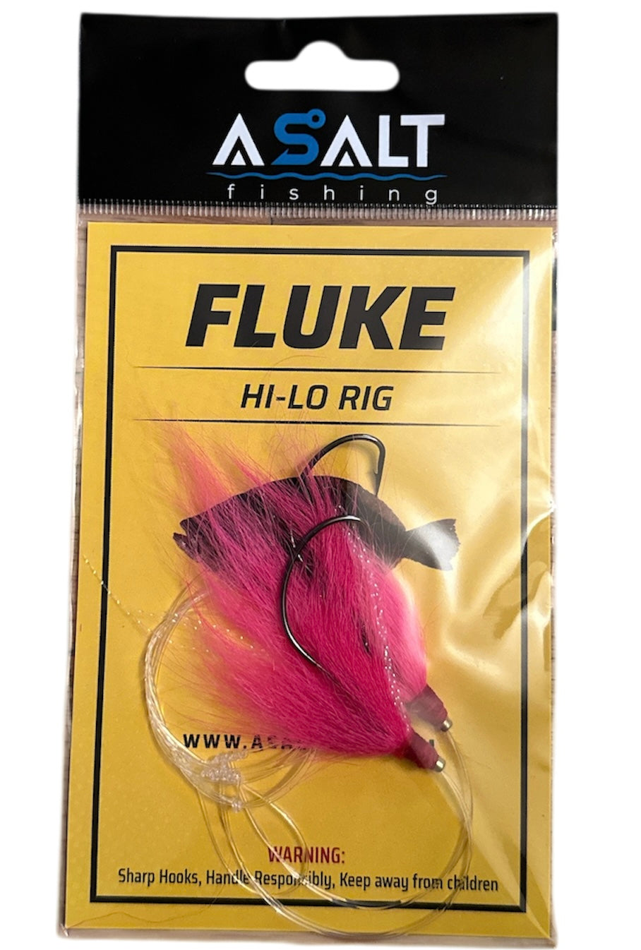 Asalt Fishing Fluke Hi-Lo Rig Pink Double Bucktail