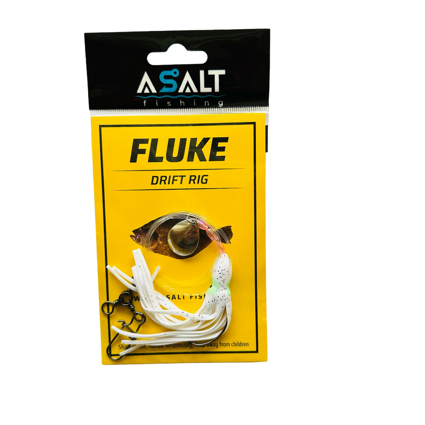 fluke drift rig squid skirt teaser white asalt fishing
