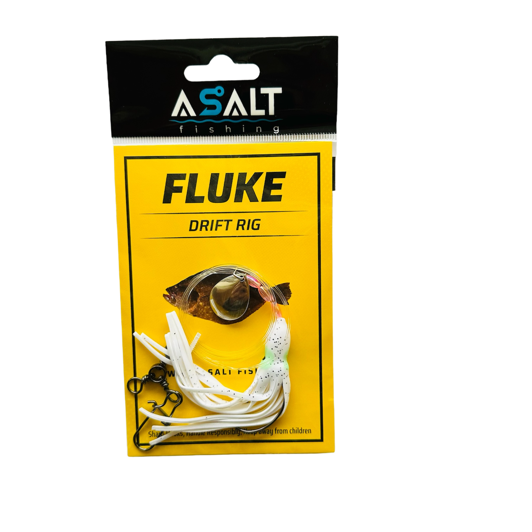 fluke drift rig squid skirt teaser white asalt fishing