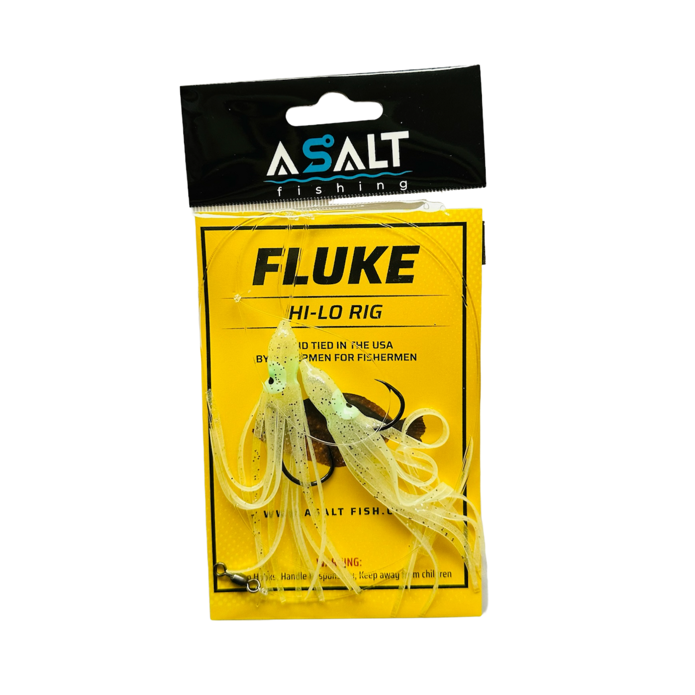 summer flounder hi-lo squid skirt teaser rig glow