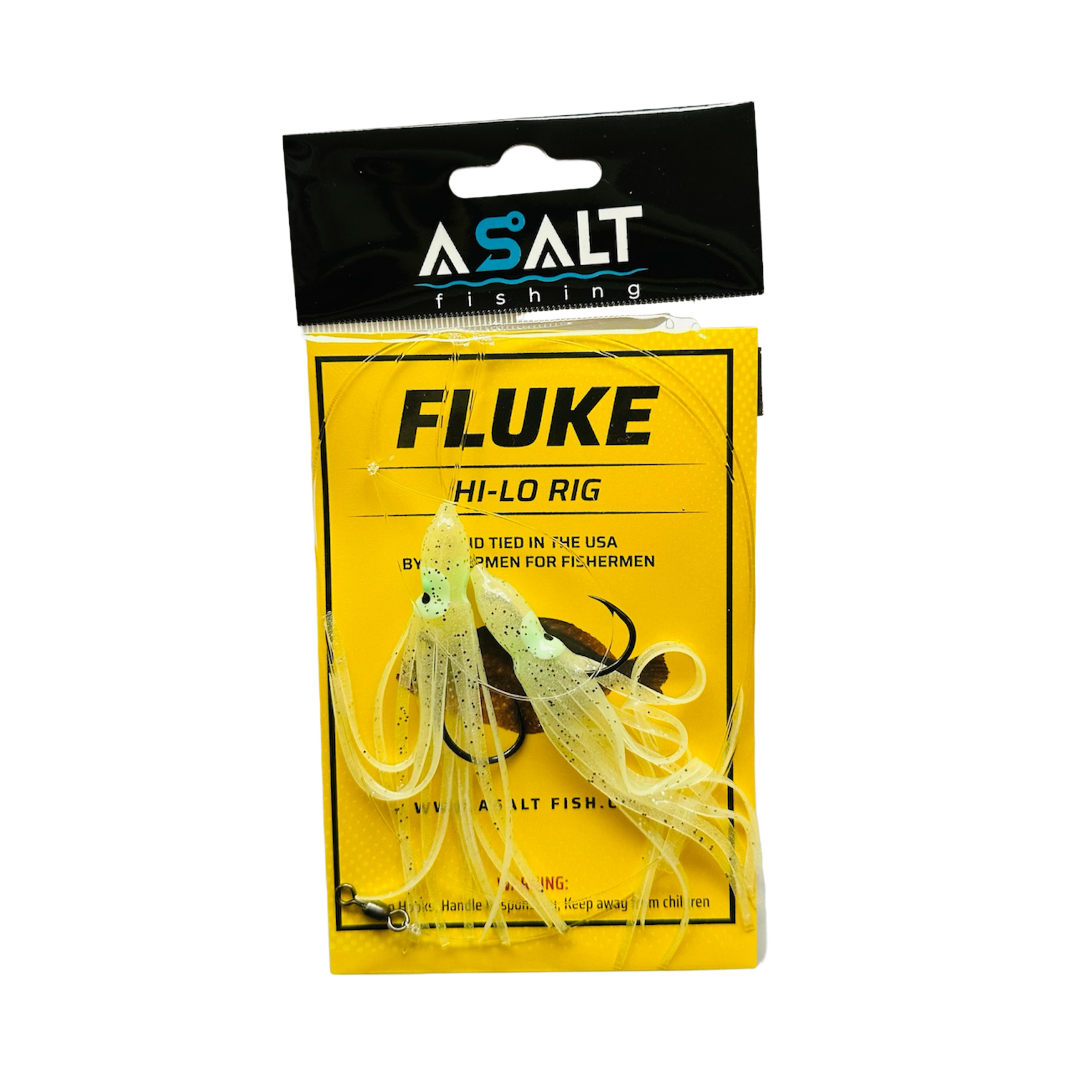summer flounder hi-lo squid skirt teaser rig glow
